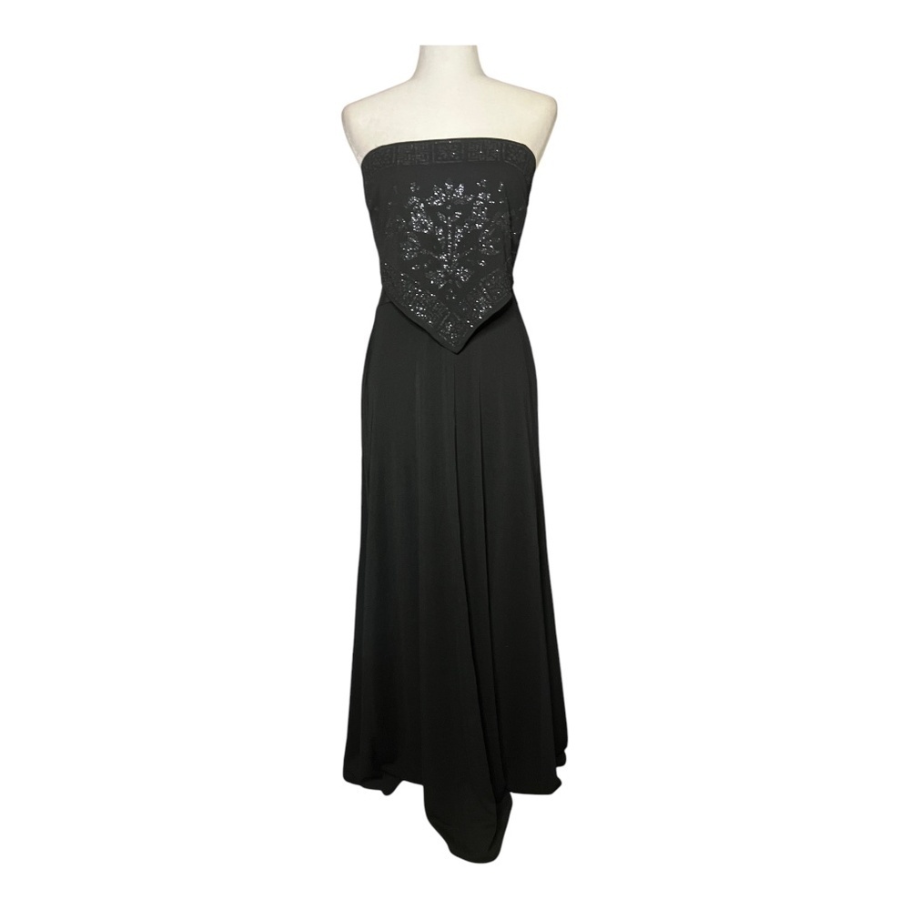 Vintage 90's Beaded Black Formal Gown Aspeed
